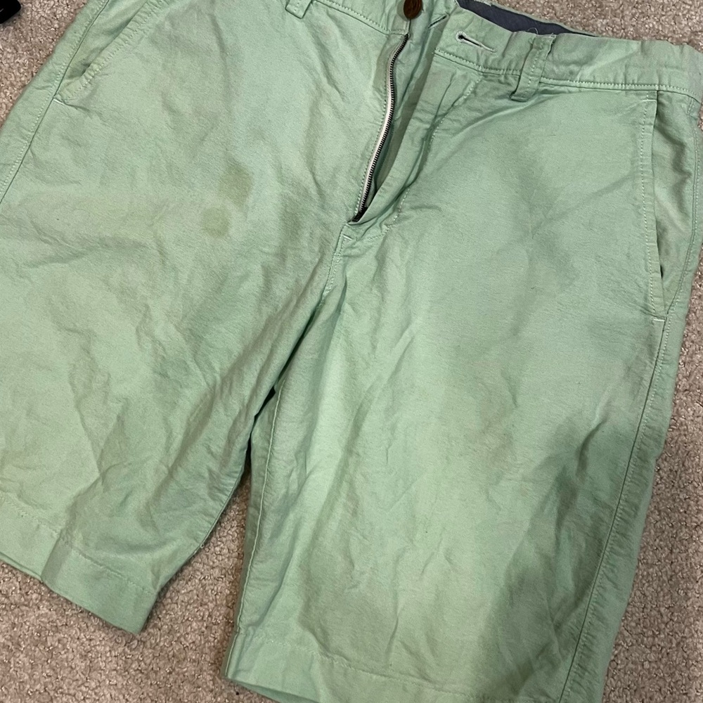 J. Crew Mint Green Flat Front Shorts 32
